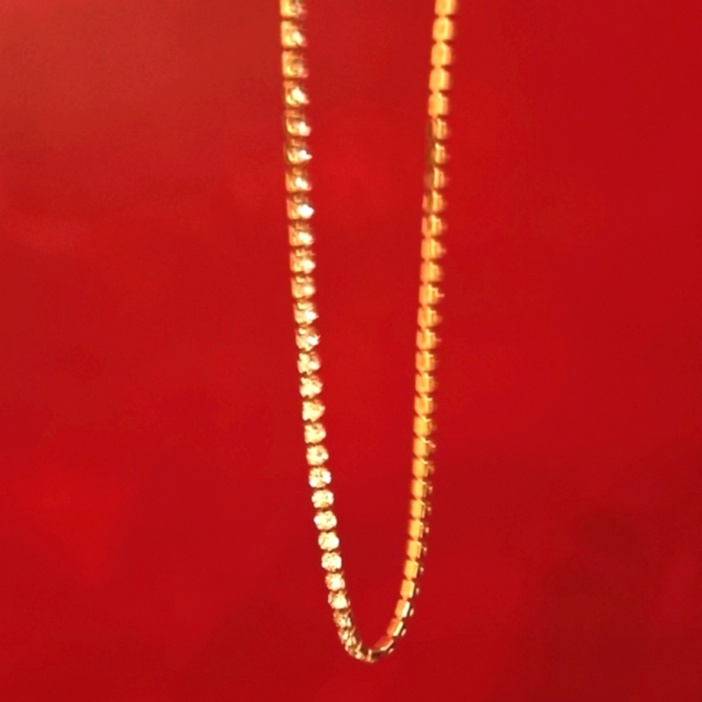 Crystal Gold plated Necklace and Earring Set, - Picture 5 of 7